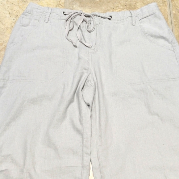 Just Living Light Gray8 Linen Wide Leg Drawstring Pants - Picture 13 of 16